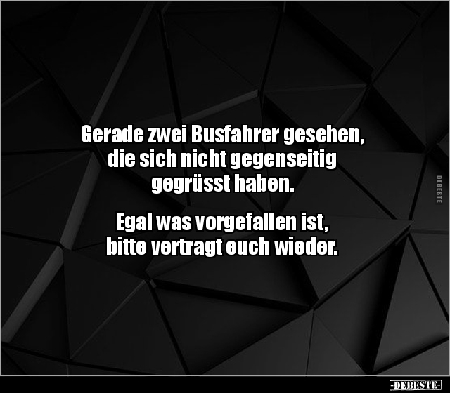 Gerade zwei Busfahrer gesehen, die sich nicht gegenseitig.. - Lustige Bilder | DEBESTE.de