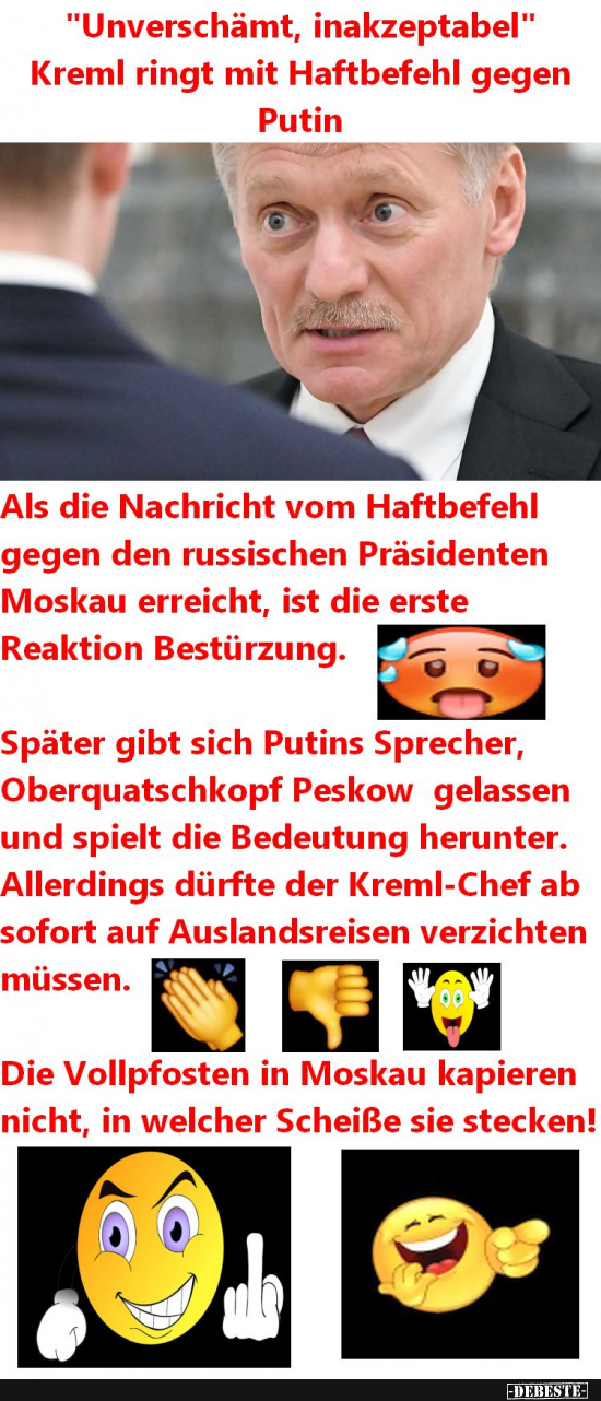 Putins Oberquatschkopf lässt wieder geistigen Dünnschiss los! - Lustige Bilder | DEBESTE.de