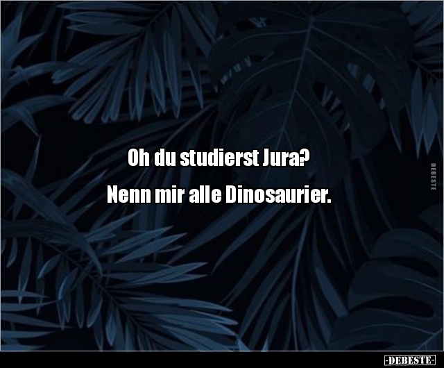 Oh du studierst Jura? Nenn mir alle Dinosaurier... - Lustige Bilder | DEBESTE.de