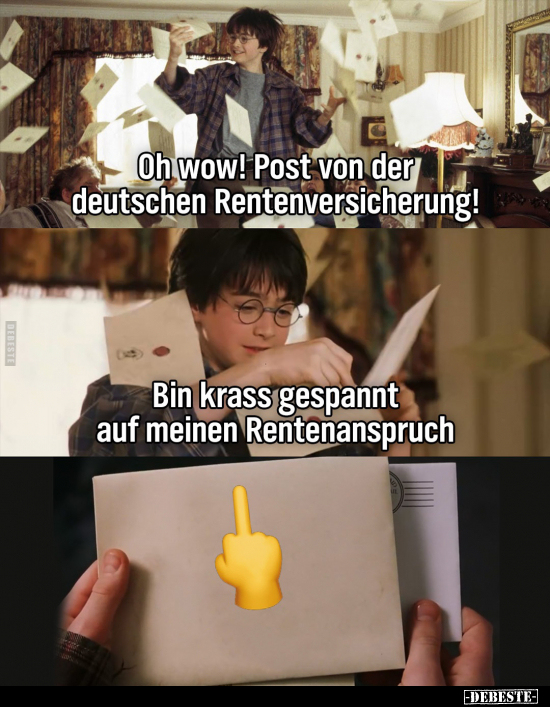 Oh wow! Post von der deutschen Rentenversicherung!.. - Lustige Bilder | DEBESTE.de