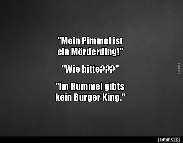"Mein Pimmel ist ein Mörderding!" "Wie bitte???"... - Lustige Bilder | DEBESTE.de