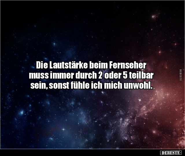 Die Lautstärke beim Fernseher muss immer durch 2 oder 5.. - Lustige Bilder | DEBESTE.de