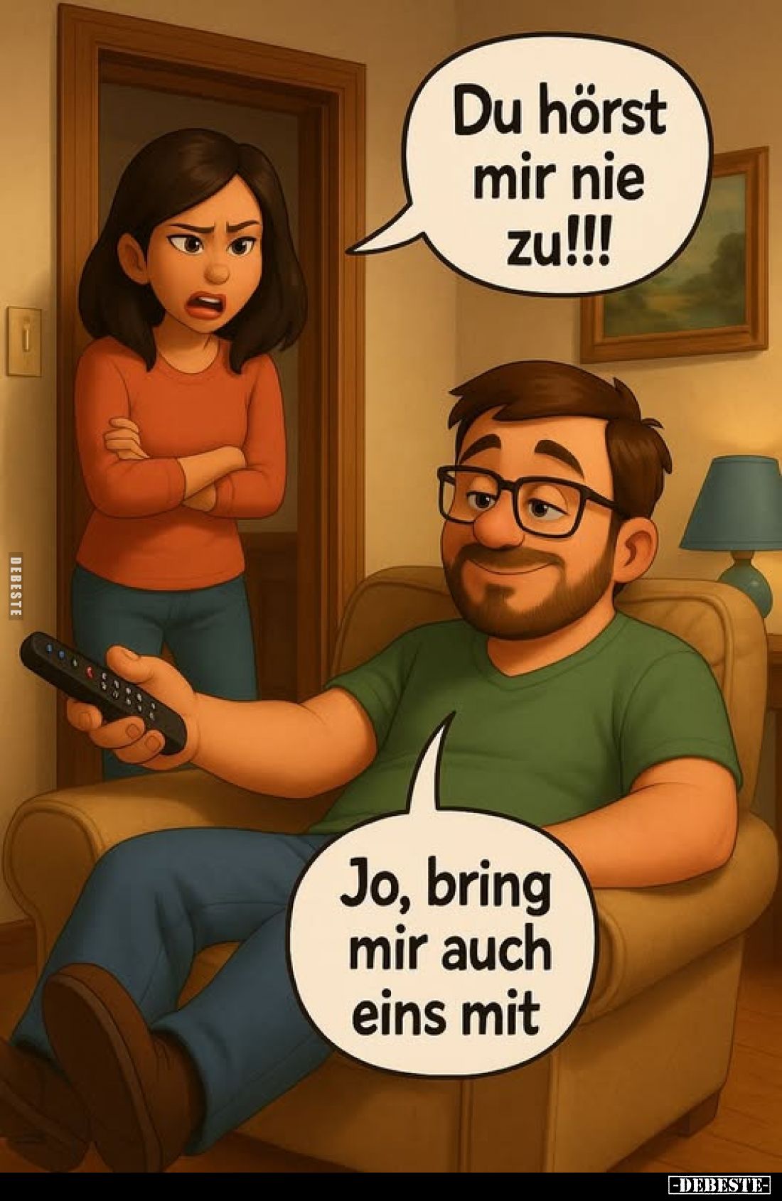Du hörst mir nie zu!!!
-
Jo, bring mir auch eins mit.