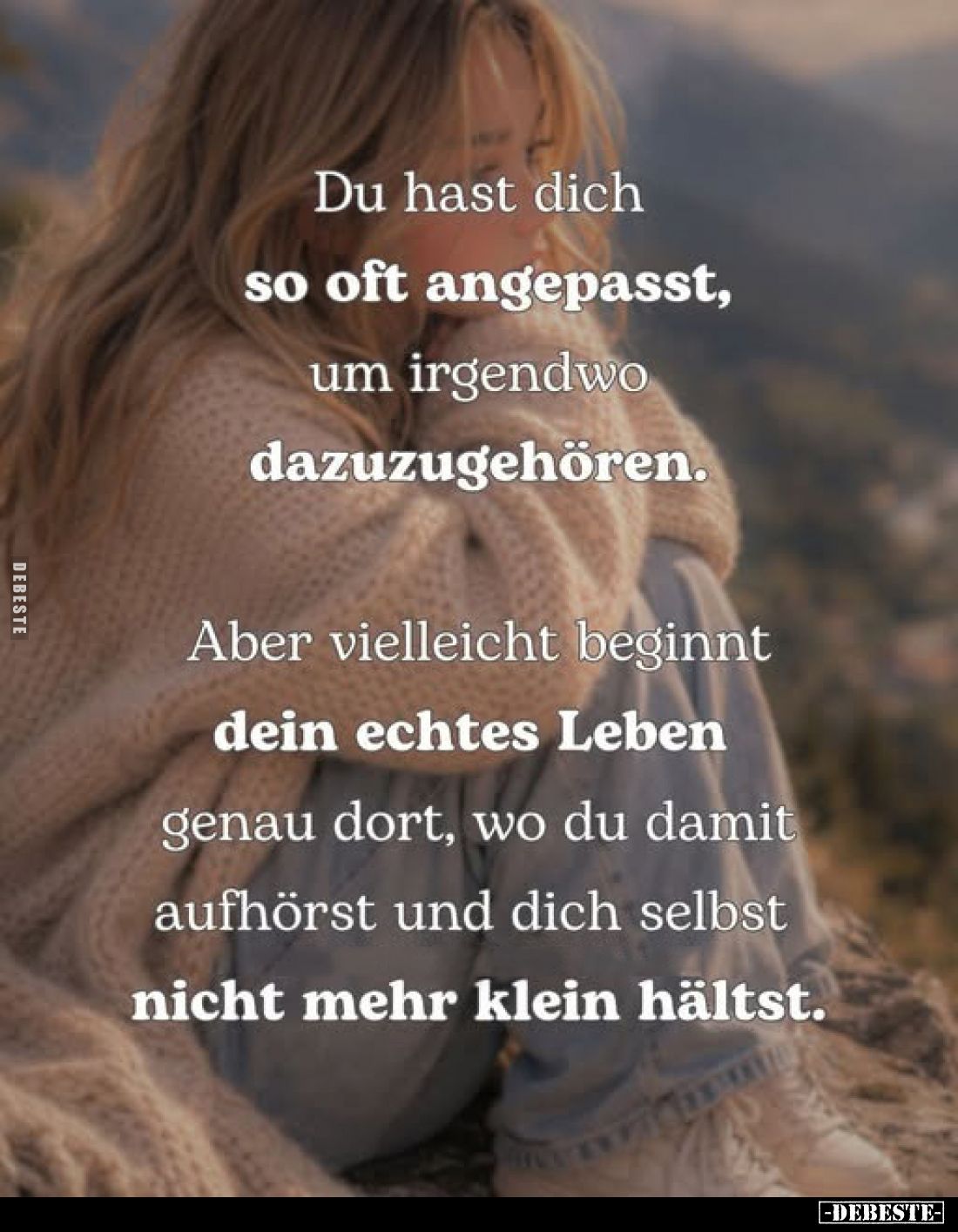 Du hast dich so oft angepasst, um irgendwo dazuzugehören.
Aber vielleicht beginnt dein echtes Leben genau dort, wo du damit ...