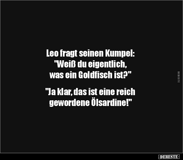 Leo fragt seinen Kumpel: "Weiß du eigentlich, was ein.." - Lustige Bilder | DEBESTE.de