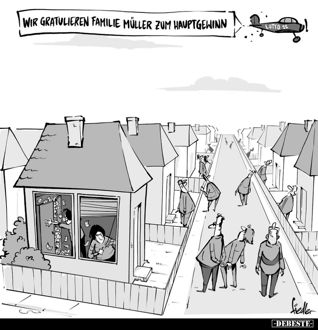 Wir gratulieren Familie Müller zum Hauptgewinn.