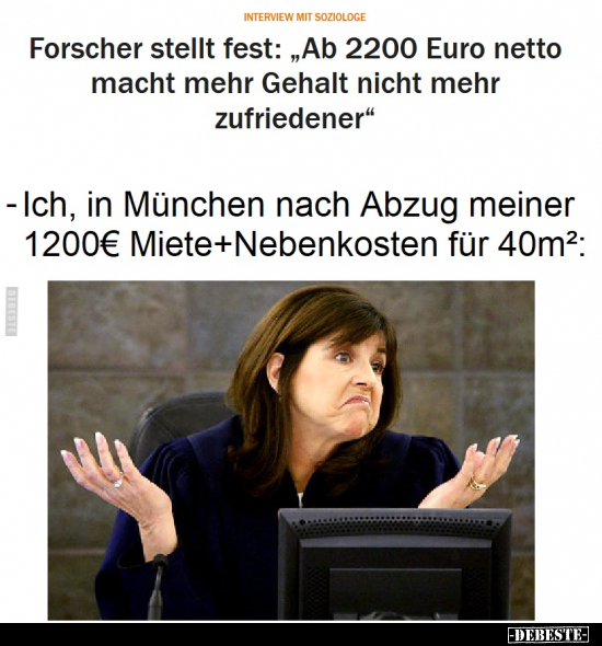 Forscher stellt fest: "Ab 2200 Euro netto macht mehr Gehalt nicht mehr zufriedener"