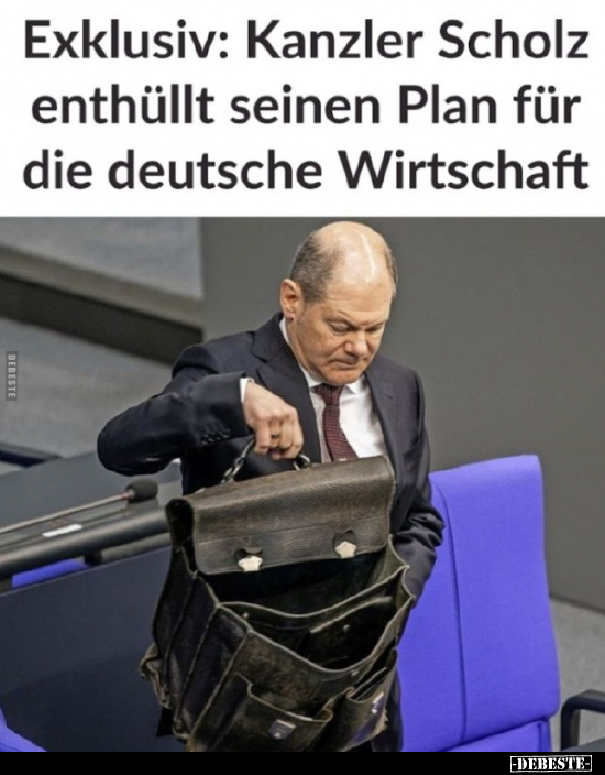 Exklusiv: Kanzler Scholz enthüllt seinen Plan für die.. - Lustige Bilder | DEBESTE.de