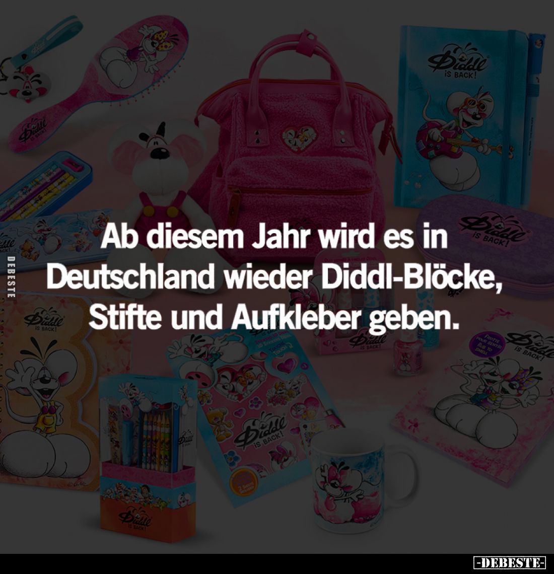 Ab diesem Jahr wird es in Deutschland wieder Diddl-Blöcke, Stifte und Aufkleber geben.