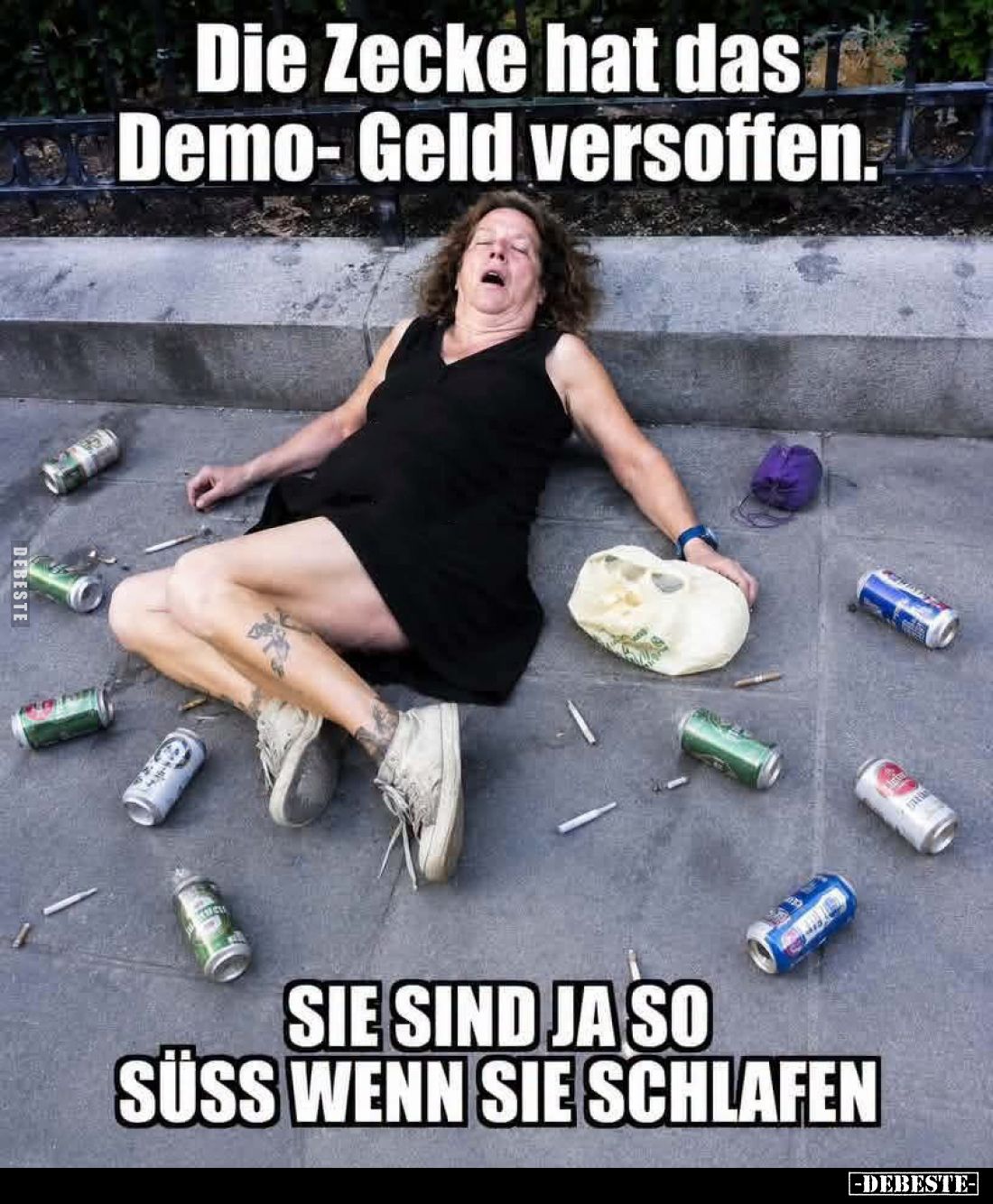 Die Zecke hat das Demo-Geld versoffen.
Sie sind ja so süß wenn sie schlafen.