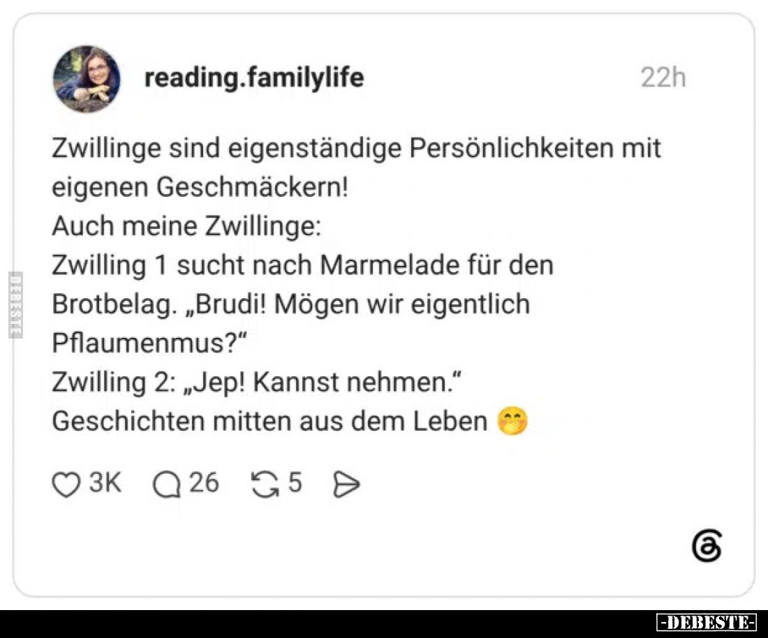 Zwillinge sind eigenständige Persönlichkeiten mit eigenen.. - Lustige Bilder | DEBESTE.de