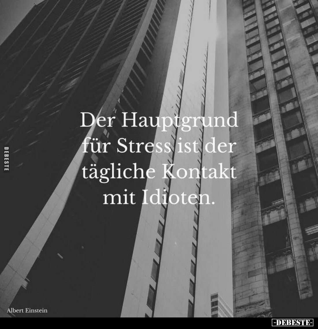 Der Hauptgrund für Stress ist der tägliche Kontakt mit Idioten.