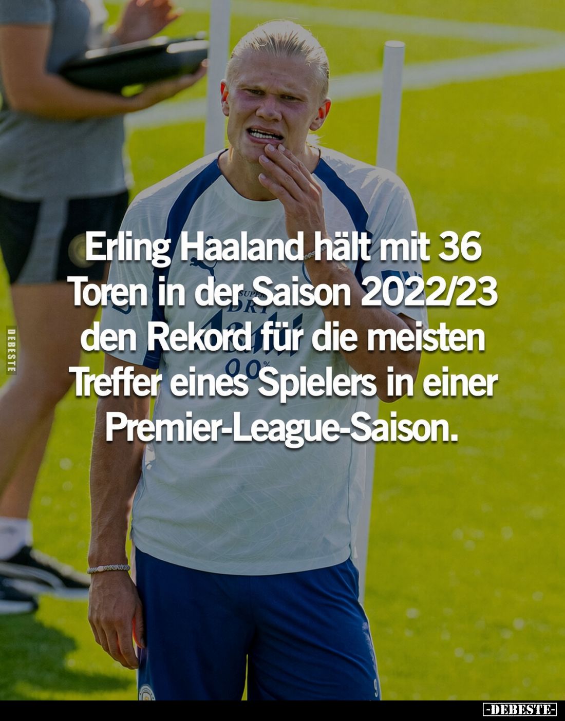 Erling Haaland hält mit 36 Toren in der Saison 2022/23 den Rekord für die meisten Treffer eines Spielers in einer Premier-Lea...