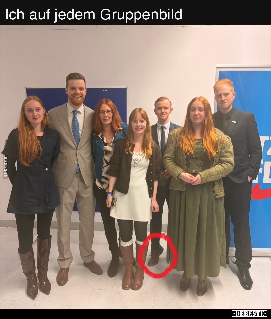 Ich auf jedem Gruppenbild