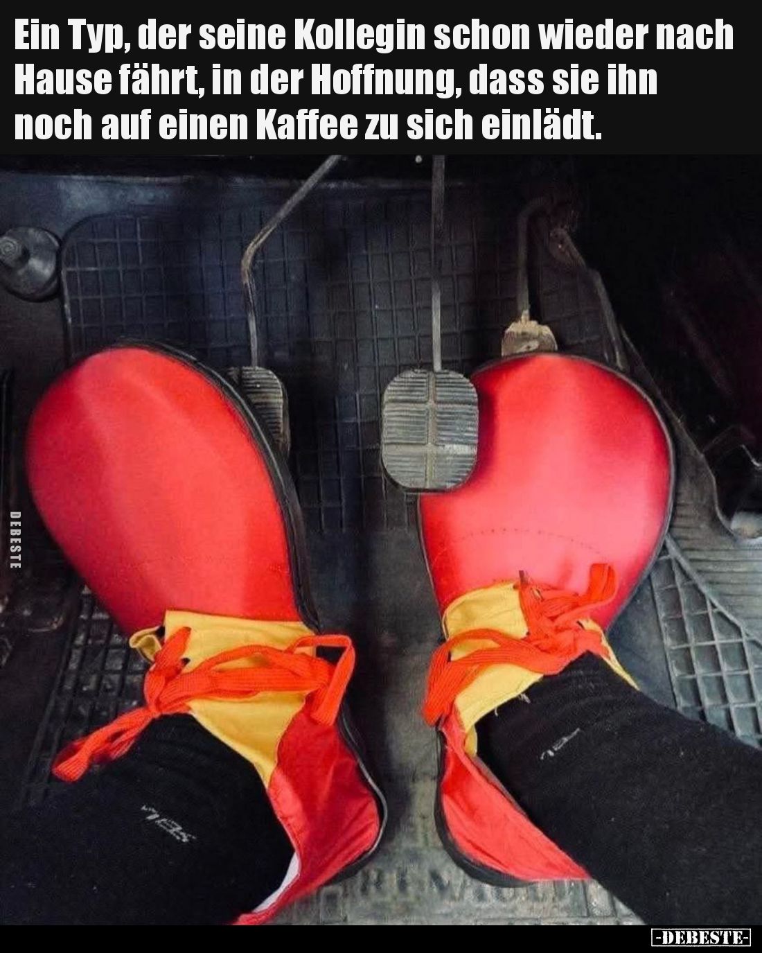 Ein Typ, der seine Kollegin schon wieder nach Hause fährt, in der Hoffnung, dass sie ihn noch auf einen Kaffee zu sich einläd...