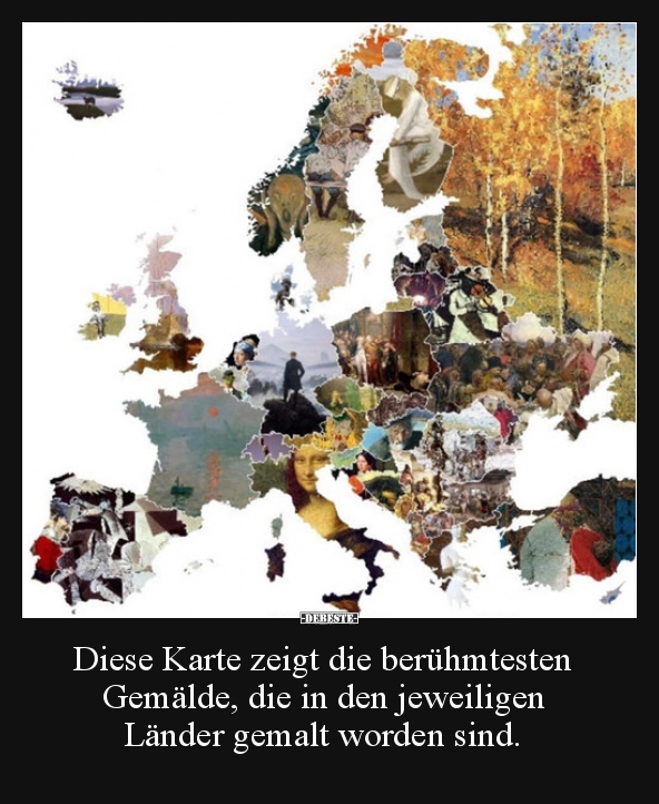 Diese Karte zeigt die berühmtesten Gemälde, die in den.. - Lustige Bilder | DEBESTE.de