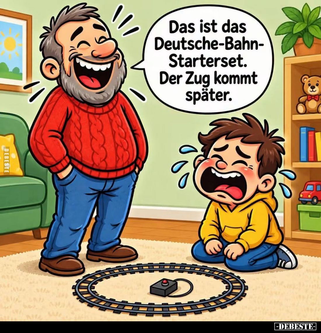 Das ist das Deutsche-Bahn-Starte Starterset. Der Zug kommt später.