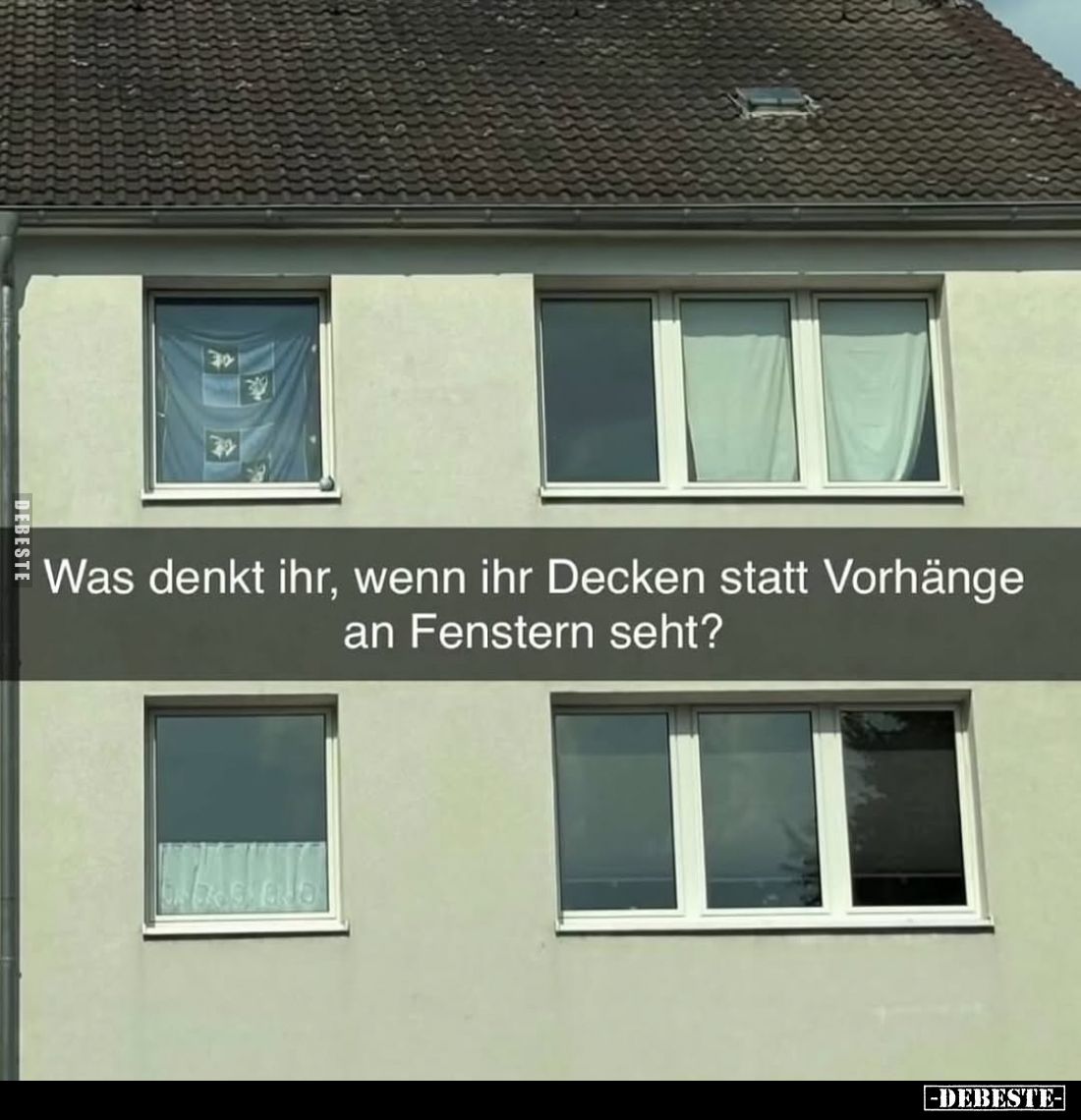 Was denkt ihr, wenn ihr Decken statt Vorhänge an Fenstern seht?