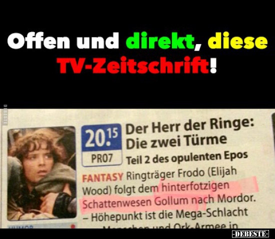 Offen und direkt, diese TV-Zeitschrift! - Lustige Bilder | DEBESTE.de