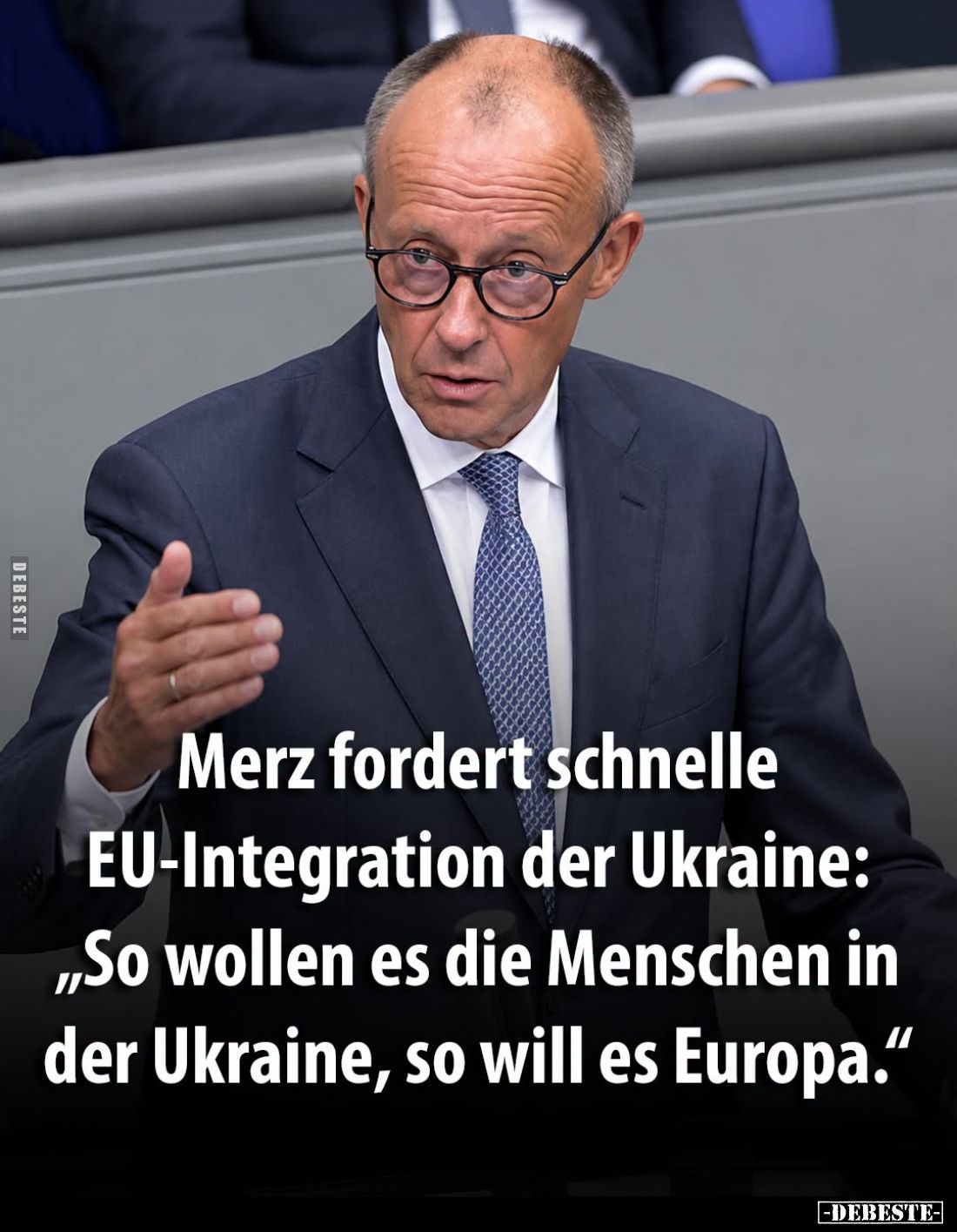 Merz fordert schnelle EU-Integration der Ukraine: "So wollen es die Menschen in der Ukraine, so will es Europa."