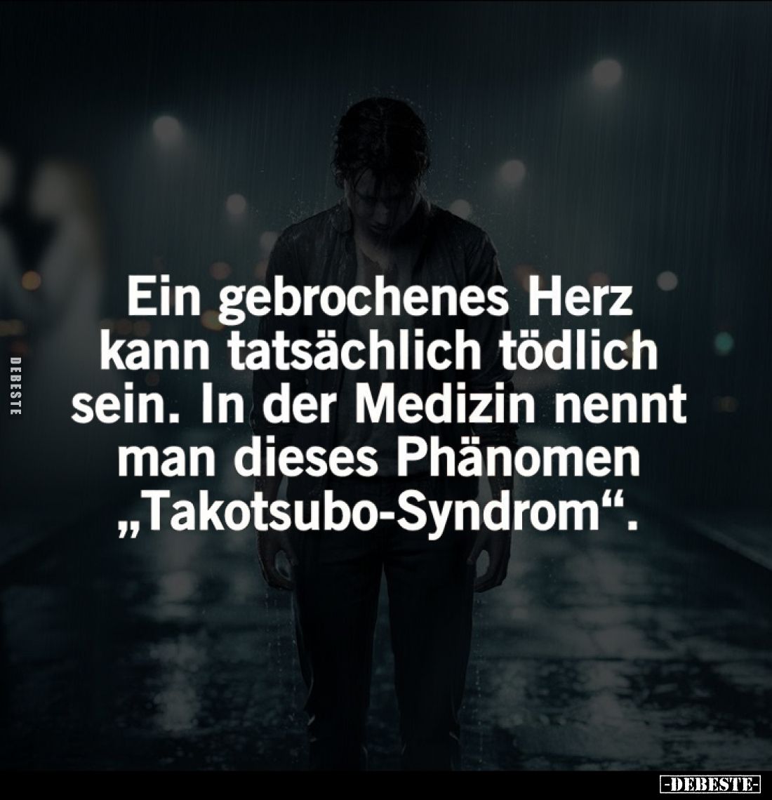 Ein gebrochenes Herz kann tatsächlich tödlich sein. In der Medizin nennt man dieses Phänomen "Takotsubo-Syndrom".