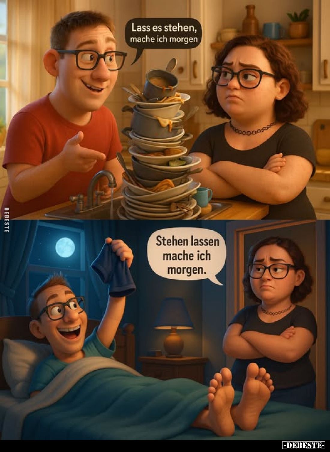 Lass es stehen, mache ich morgen
-
Stehen lassen mache ich morgen.