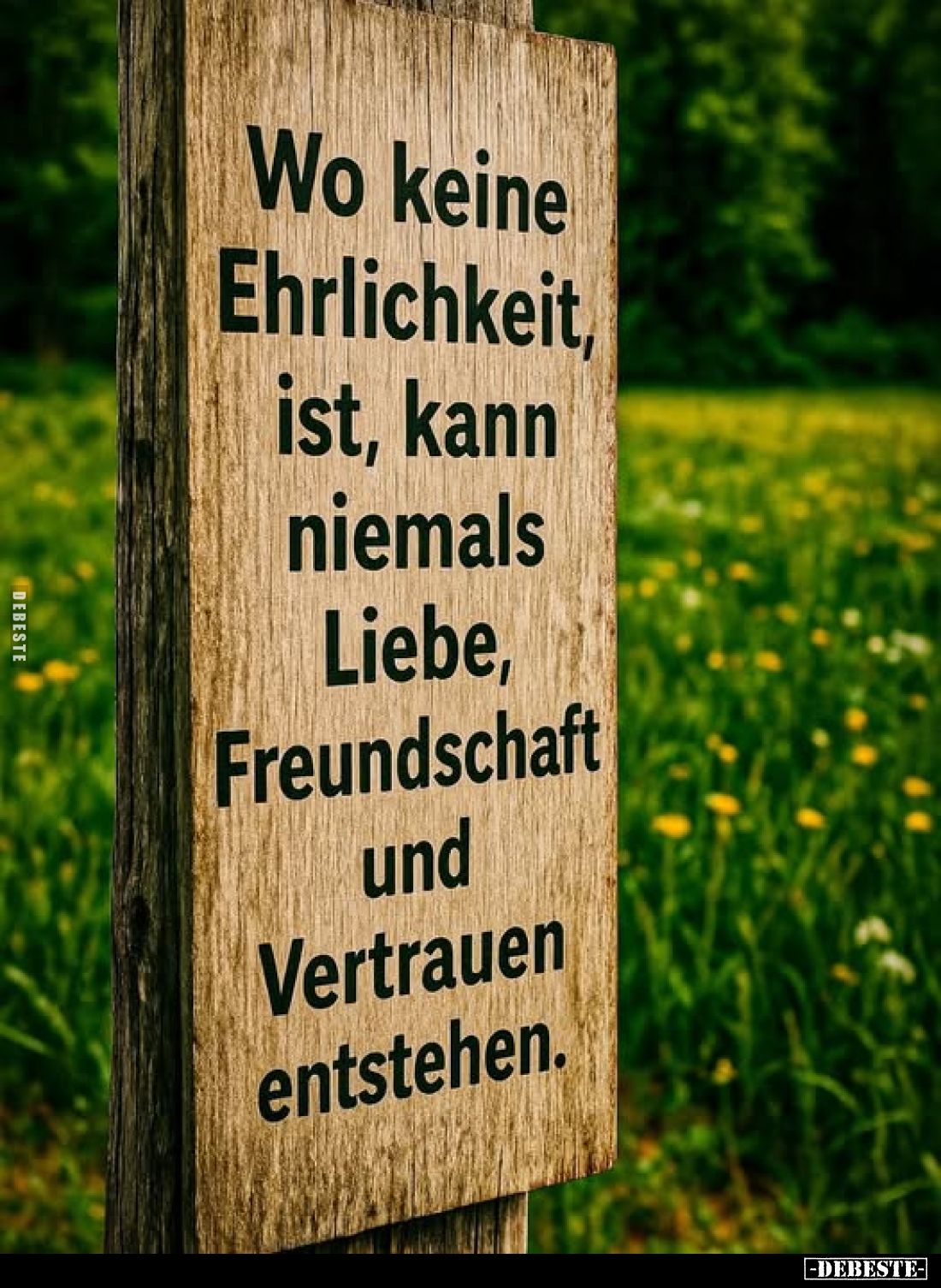 Wo keine Ehrlichkeit, ist, kann niemals Liebe, Freundschaft und Vertrauen entstehen.