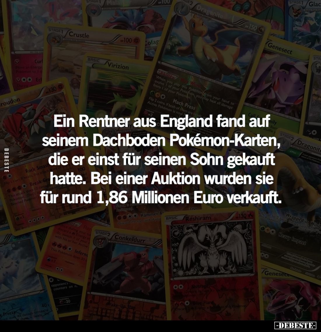 Ein Rentner aus England fand auf seinem Dachboden Pokémon-Karten, die er einst für seinen Sohn gekauft hatte. Bei einer Aukti...