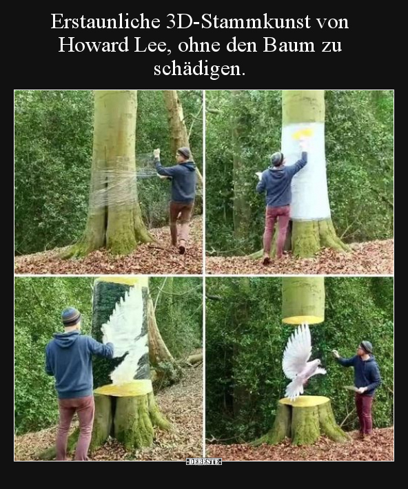 Erstaunliche 3D-Stammkunst von Howard Lee, ohne den Baum.. - Lustige Bilder | DEBESTE.de