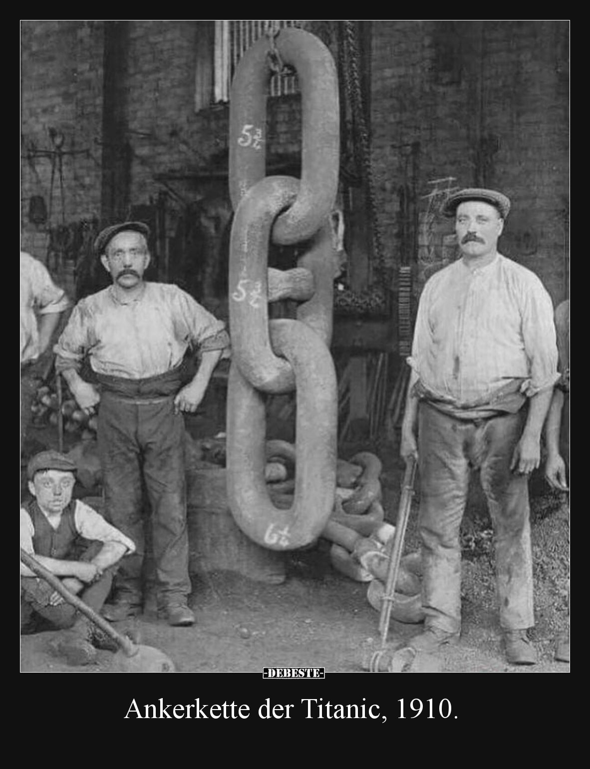 Ankerkette der Titanic, 1910.