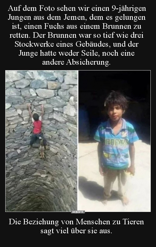 Auf dem Foto sehen wir einen 9jährigen Jungen aus dem.. Lustige