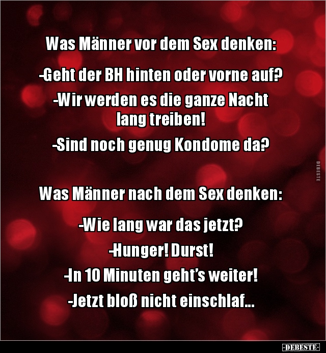 Was Männer vor dem Sex denken: -Geht der BH hinten oder.. - Lustige Bilder | DEBESTE.de