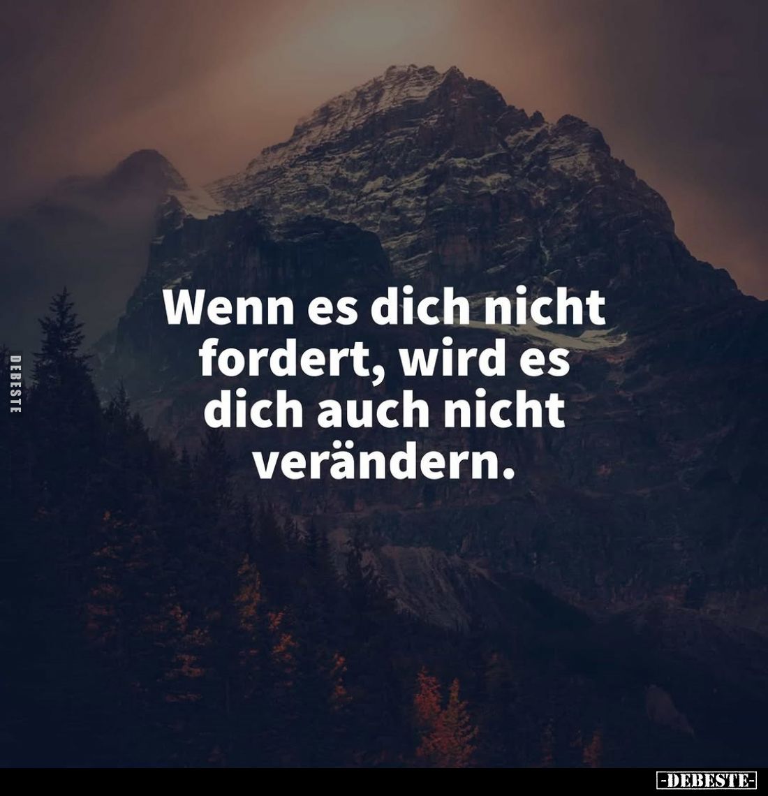 Wenn es dich nicht fordert, wird es dich auch nicht verändern.
