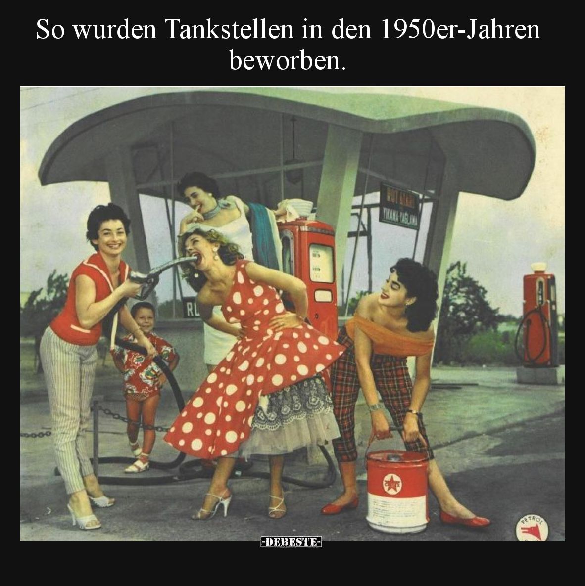 So wurden Tankstellen in den 1950er-Jahren beworben.