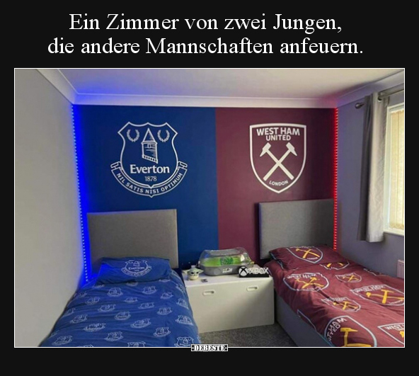 Ein Zimmer von zwei Jungen, die andere Mannschaften.. - Lustige Bilder | DEBESTE.de