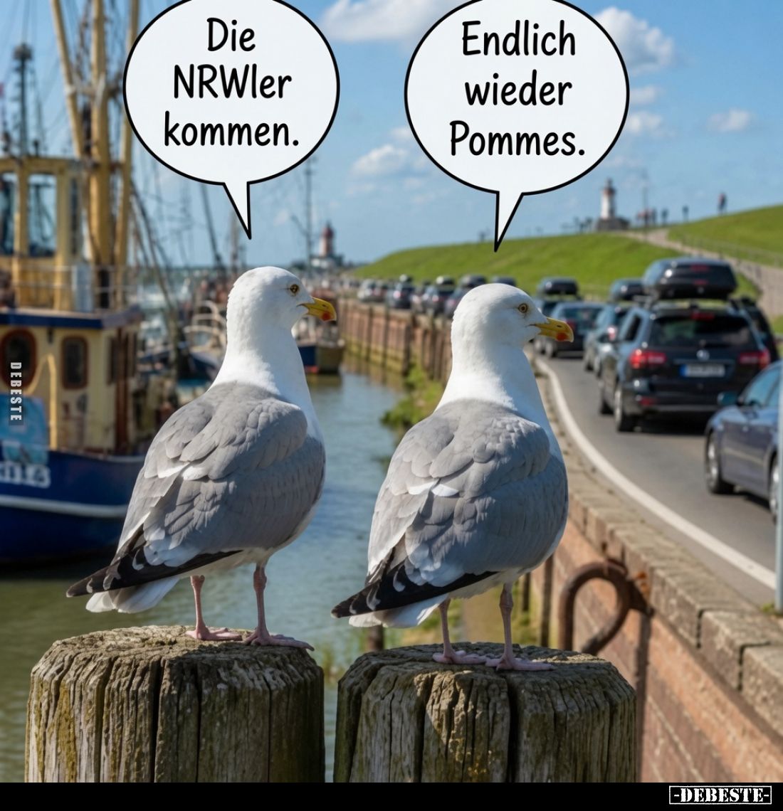 Die NRWler kommen.
Endlich wieder Pommes.
