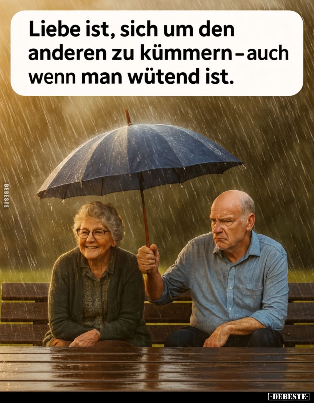 Liebe ist, sich um den anderen zu kümmern – auch wenn man wütend ist.