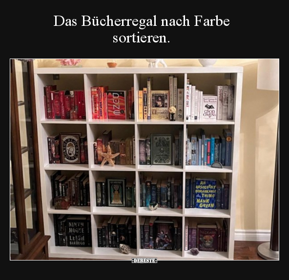 Das Bücherregal nach Farbe sortieren.. - Lustige Bilder | DEBESTE.de