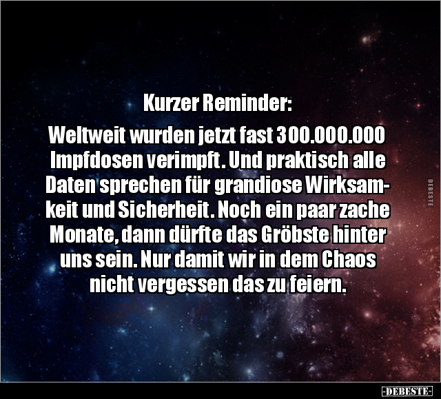 Kurzer Reminder: Weltweit wurden jetzt fast 300.000.000.. - Lustige Bilder | DEBESTE.de