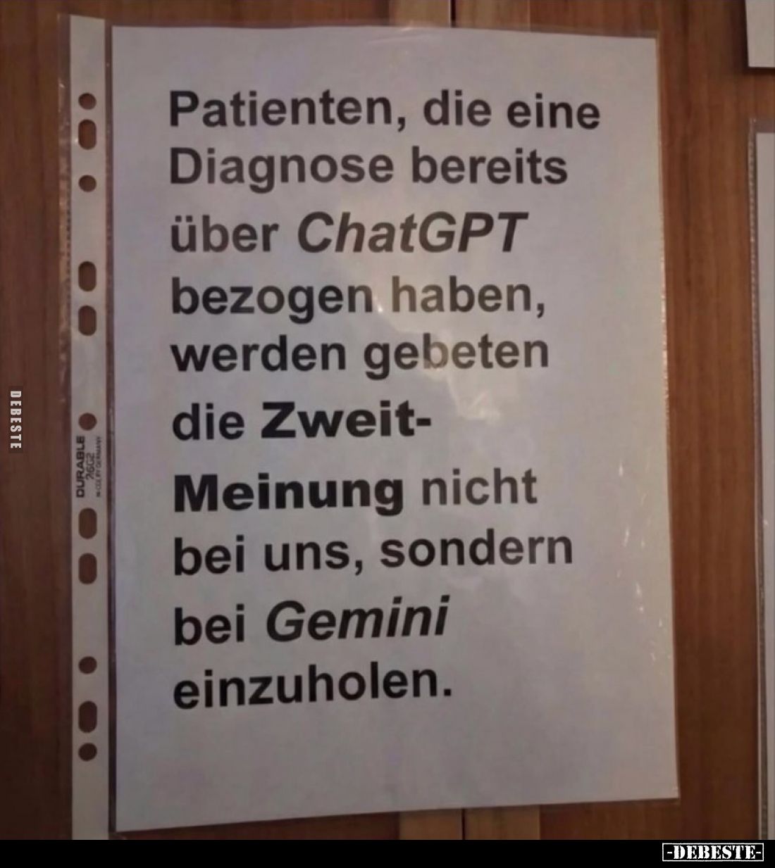 Patienten, die eine Diagnose bereits über ChatGPT bezogen haben, werden gebeten die Zweit-
Meinung nicht bei uns, sondern be...