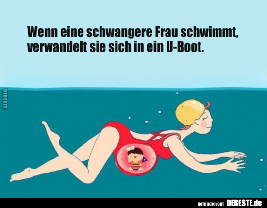 Wenn eine schwangere Frau schwimmt, verwandelt sie sich.. - Lustige Bilder | DEBESTE.de