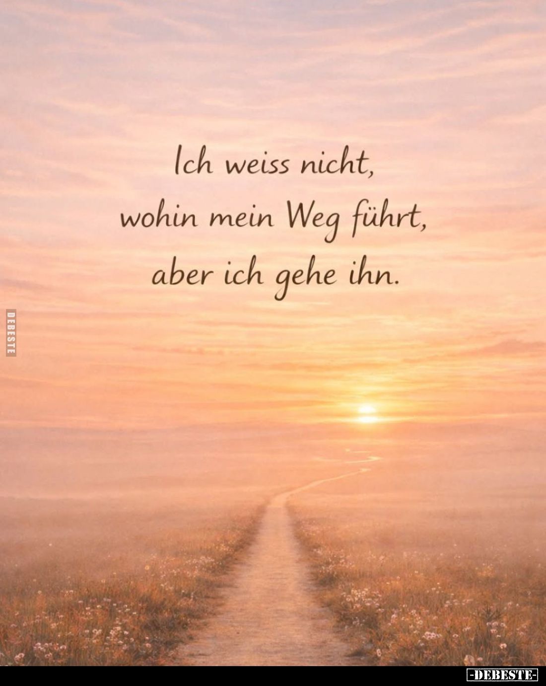 Ich weiss nicht,
wohin mein Weg führt,
aber ich gehe ihn.