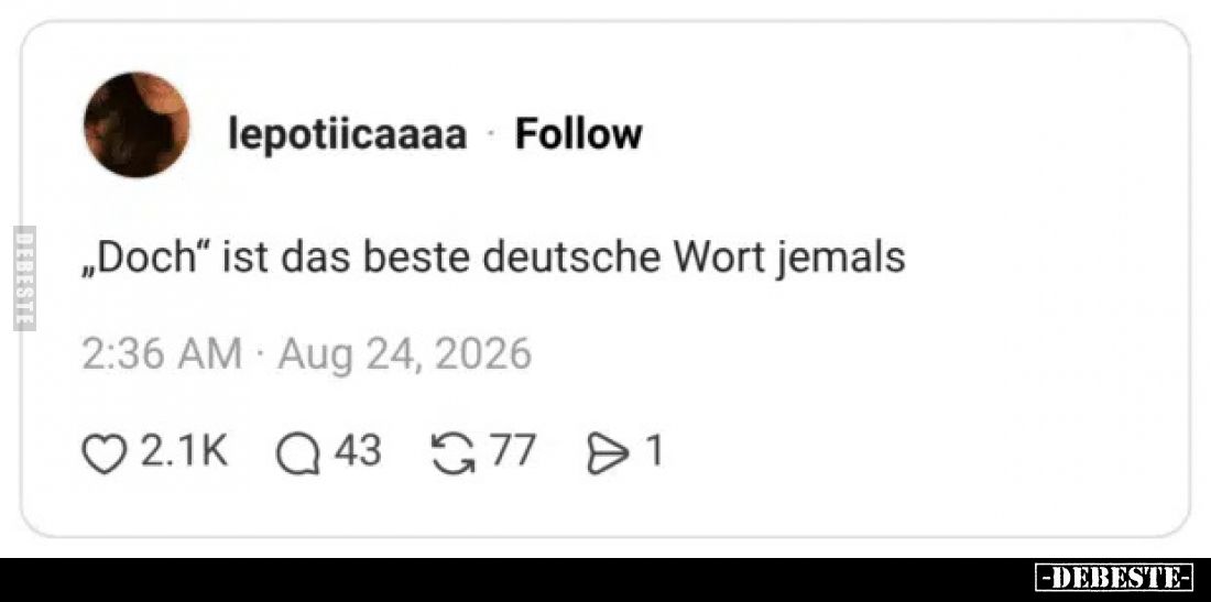 „Doch“ ist das beste deutsche Wort jemals