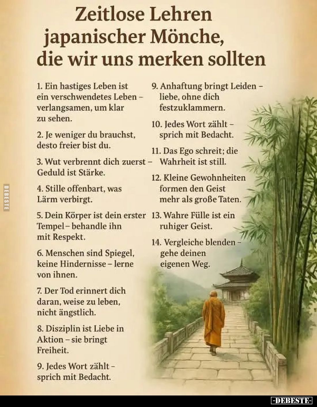 Zeitlose Lehren japanischer Mönche, die wir uns merken sollten.
