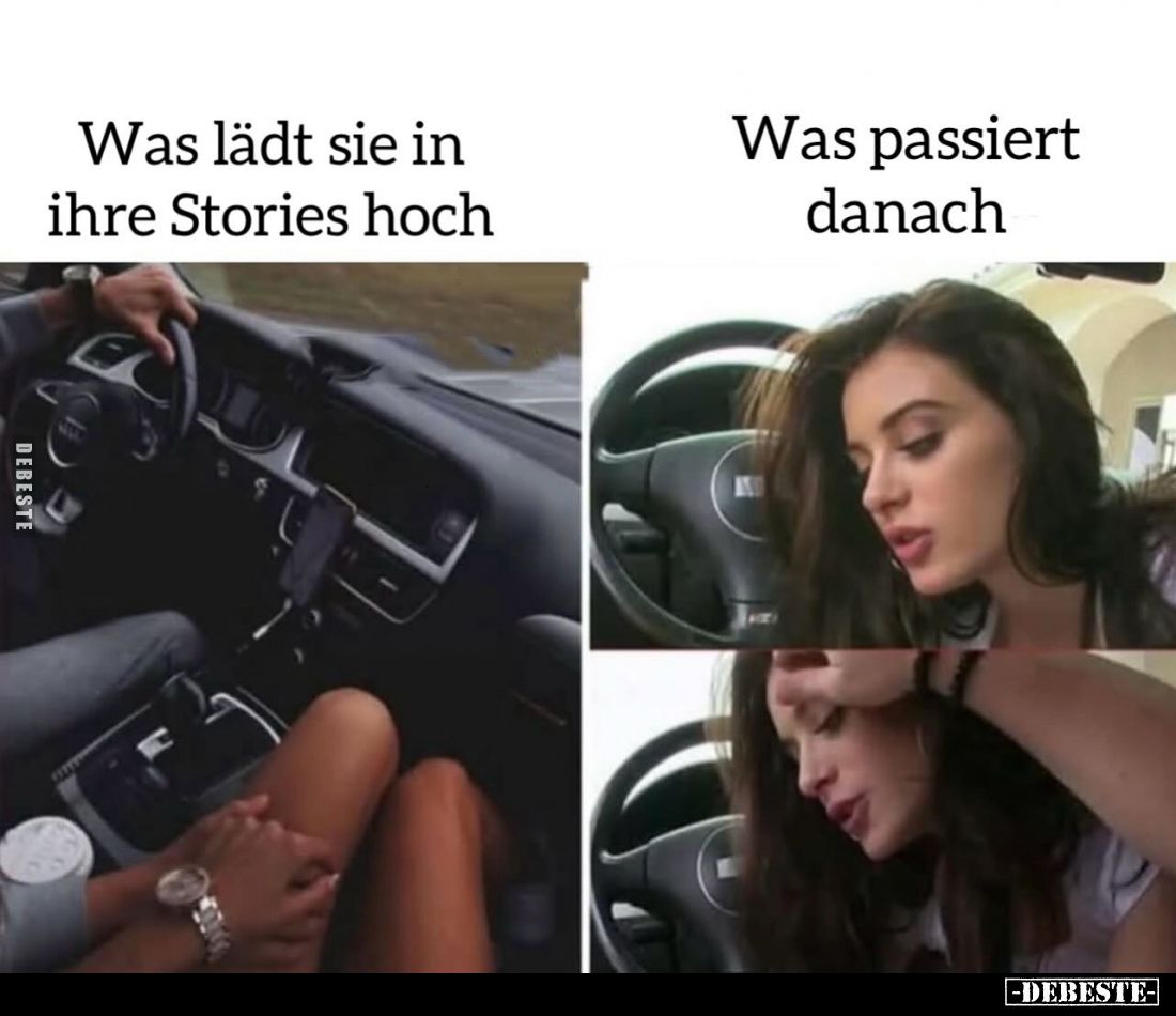 Was lädt sie in ihre Stories hoch. -
Was passiert danach.