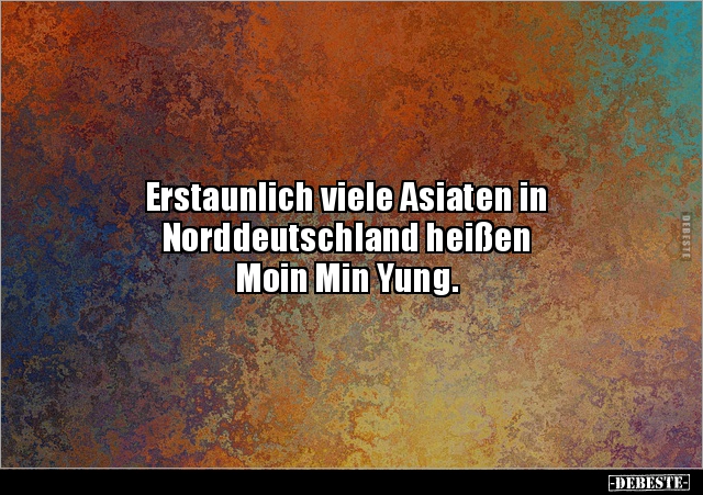 Erstaunlich viele Asiaten in Norddeutschland heißen Moin.. - Lustige Bilder | DEBESTE.de