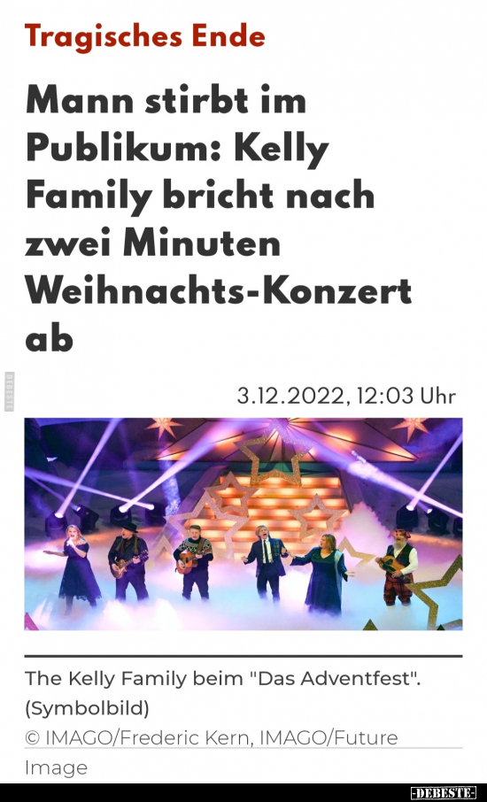 Mann stirbt ım Publikum: Kelly Family bricht nach zwei.. - Lustige Bilder | DEBESTE.de
