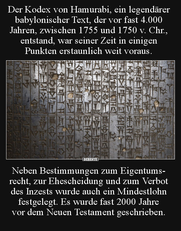 Der Kodex von Hamurabi, ein legendärer babylonischer Text.. - Lustige Bilder | DEBESTE.de