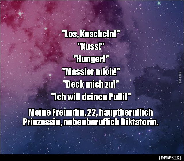 "Los, Kuscheln!" "Kuss!" "Hunger!".. - Lustige Bilder | DEBESTE.de