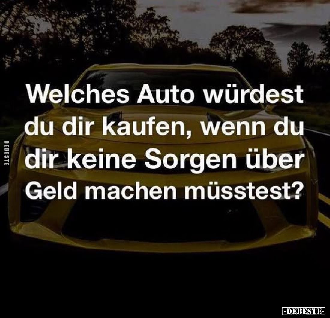 Welches Auto würdest du dir kaufen, wenn du dir keine Sorgen über Geld machen müsstest?